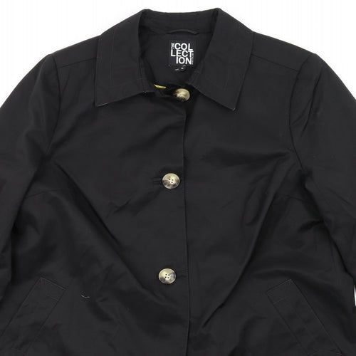 Debenhams Womens Black Trench Coat Coat Size 16 Button