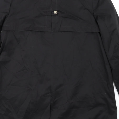 Debenhams Womens Black Trench Coat Coat Size 16 Button