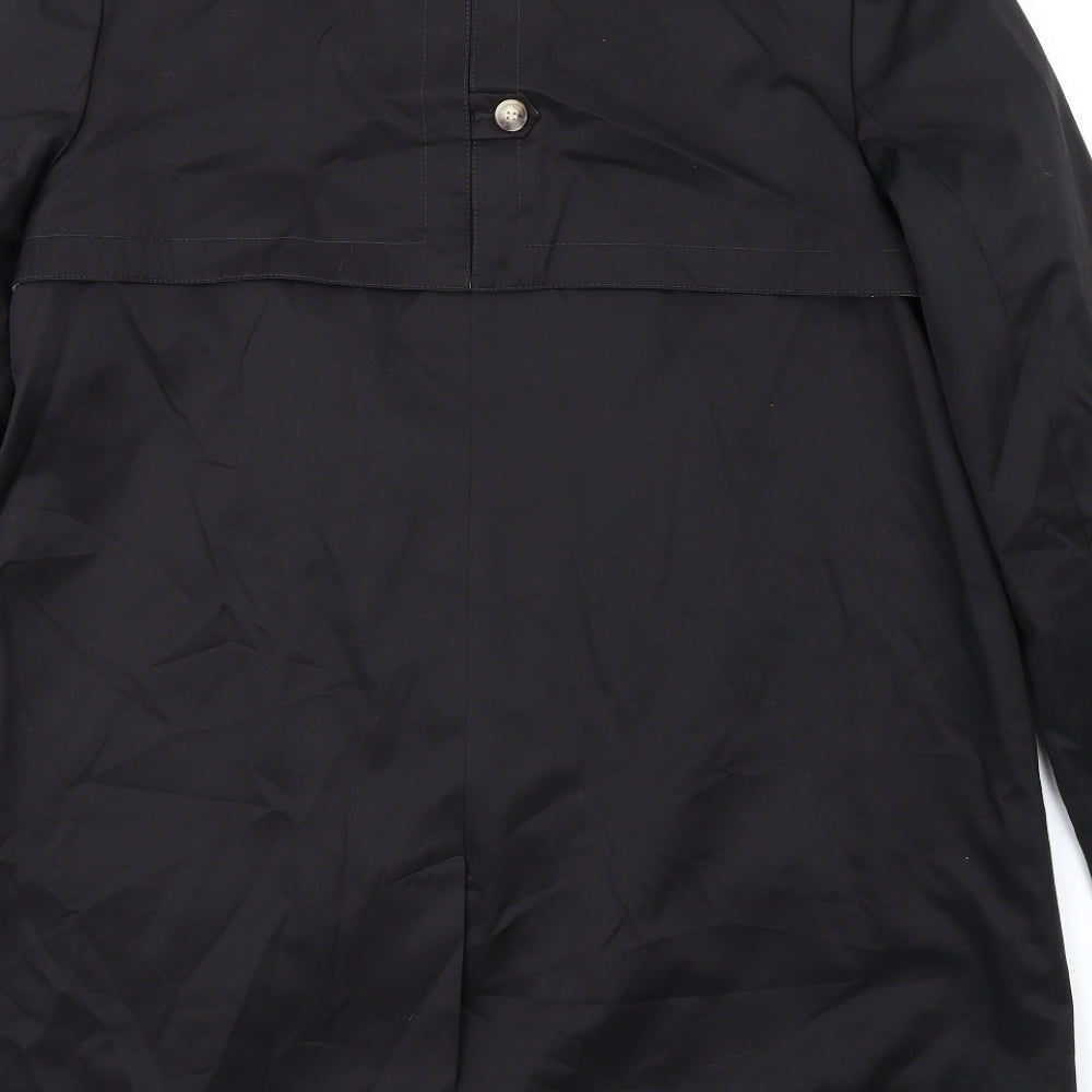 Debenhams Womens Black Trench Coat Coat Size 16 Button