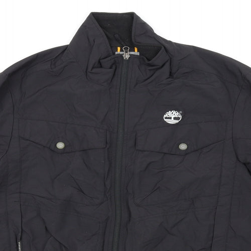 Timberland Mens Black Bomber Jacket Coat Size M Zip
