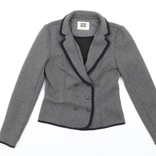 VERO MODA Womens Grey Cotton Jacket Blazer Size 10