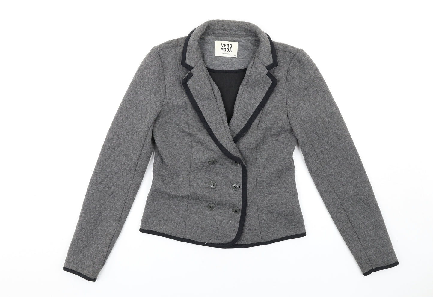 VERO MODA Womens Grey Cotton Jacket Blazer Size 10