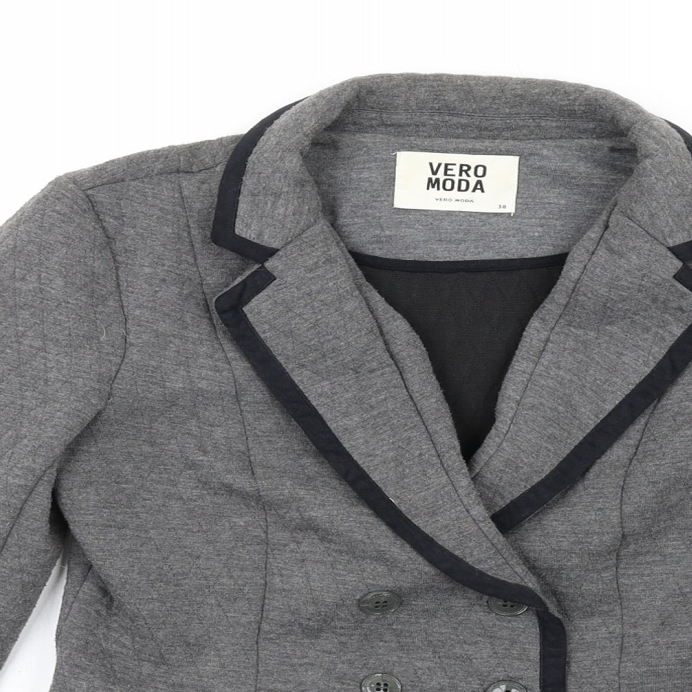 VERO MODA Womens Grey Cotton Jacket Blazer Size 10