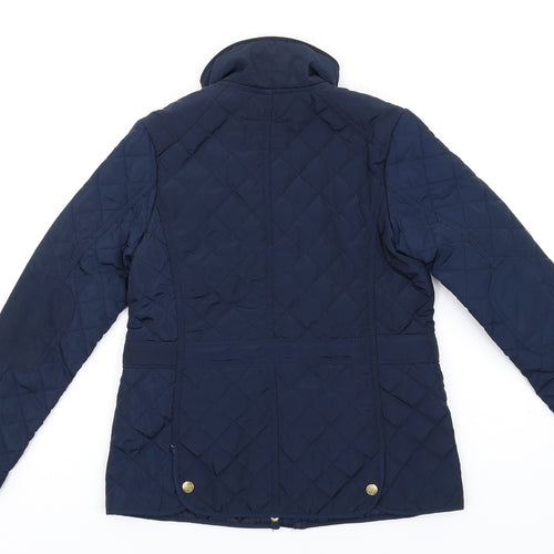 Zara Girls Blue Quilted Coat Size 9-10 Years Zip