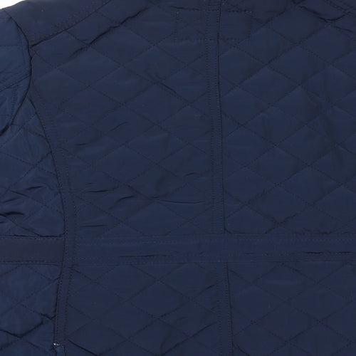Zara Girls Blue Quilted Coat Size 9-10 Years Zip