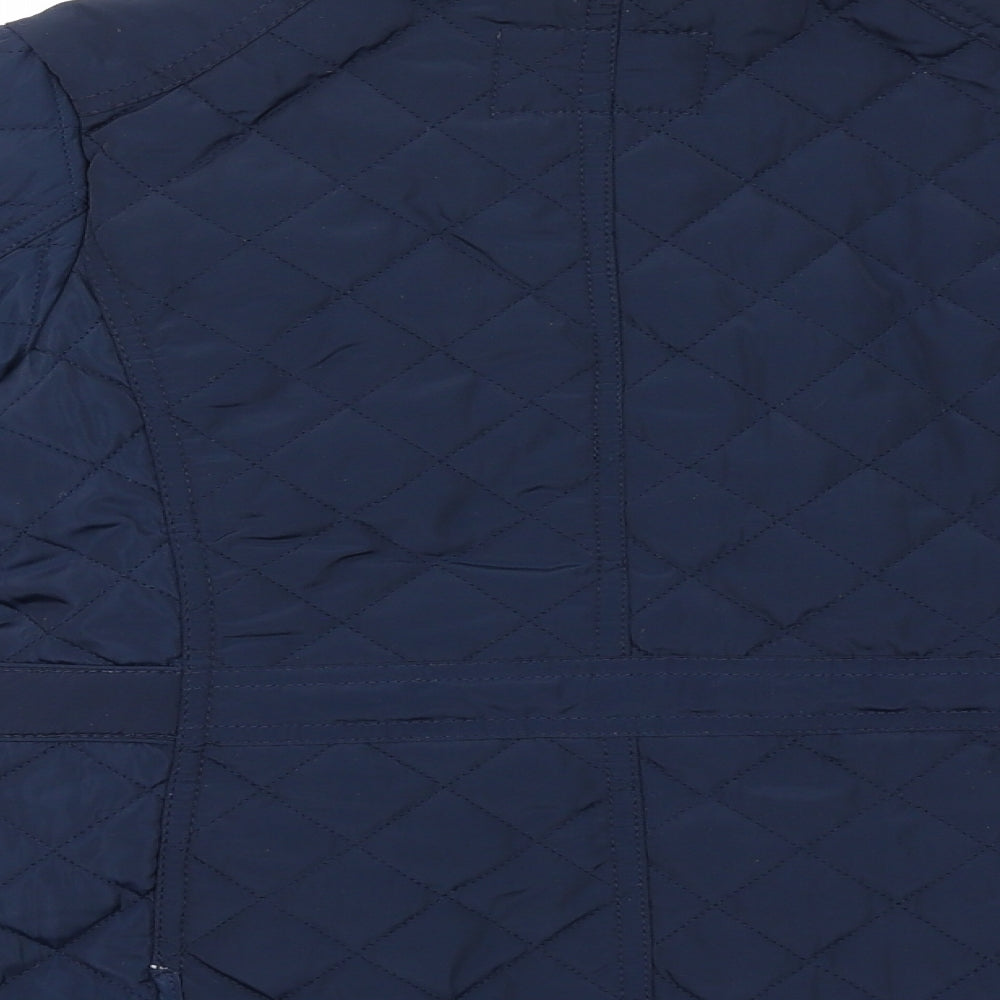 Zara Girls Blue Quilted Coat Size 9-10 Years Zip