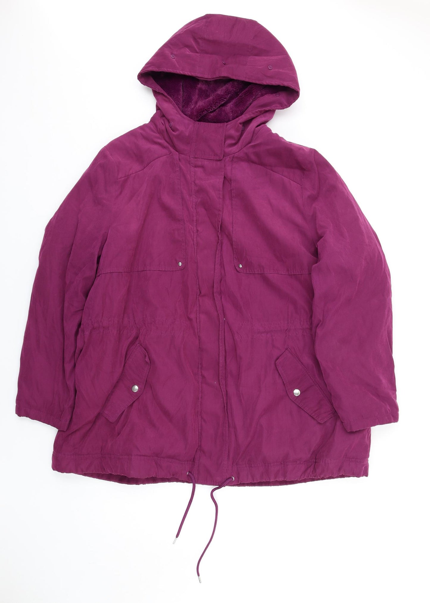 Bonmarché Womens Purple Parka Coat Size 24 Zip