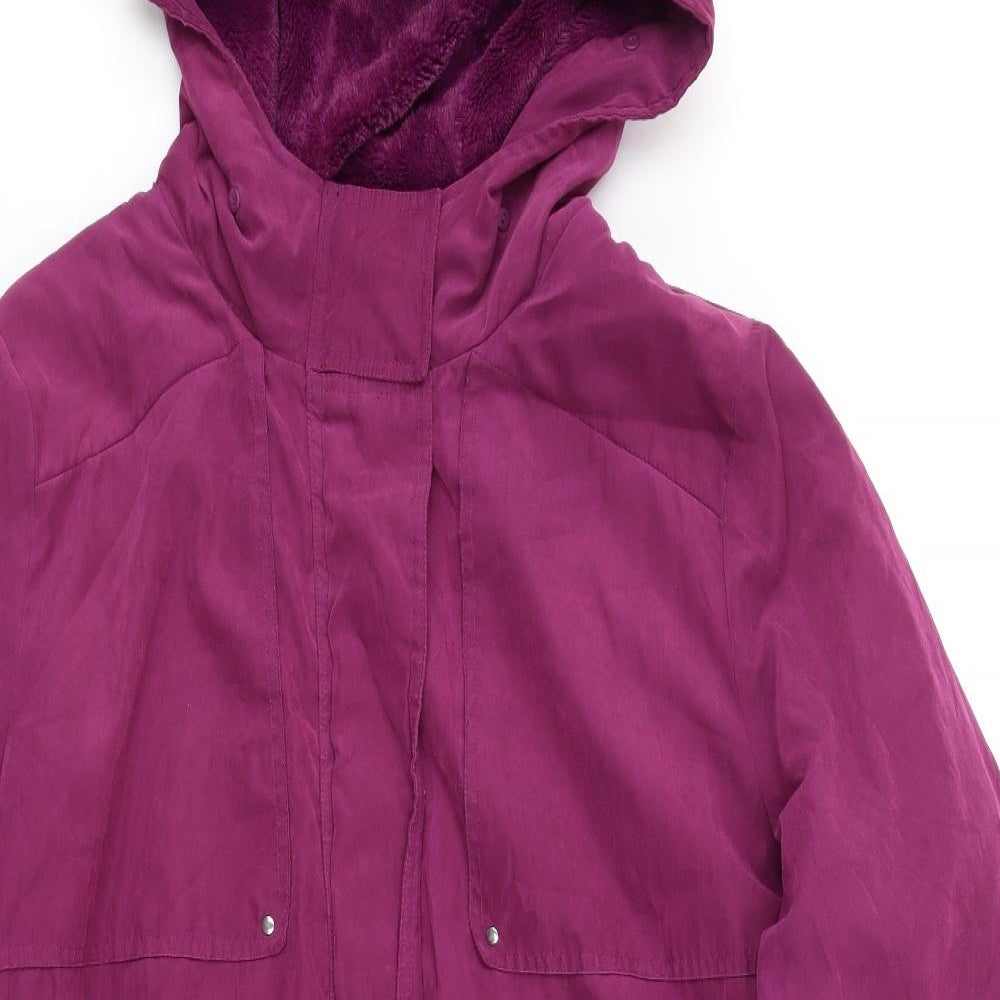 Bonmarché Womens Purple Parka Coat Size 24 Zip