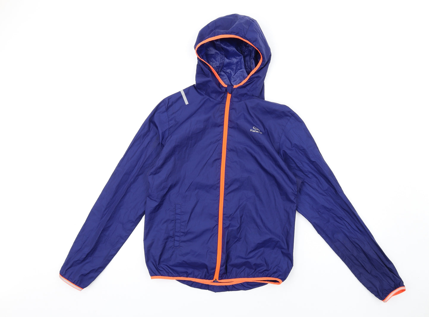 Kalenji Boys Blue Rain Coat Coat Size 14 Years Zip