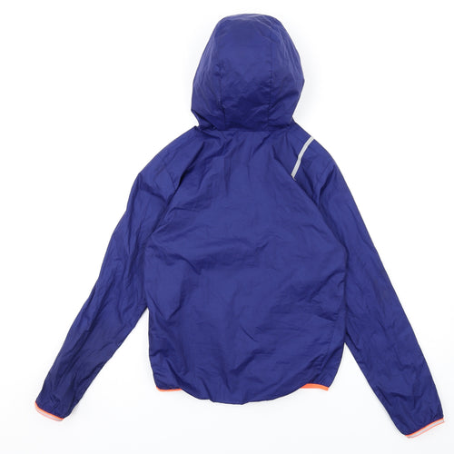 Kalenji Boys Blue Rain Coat Coat Size 14 Years Zip