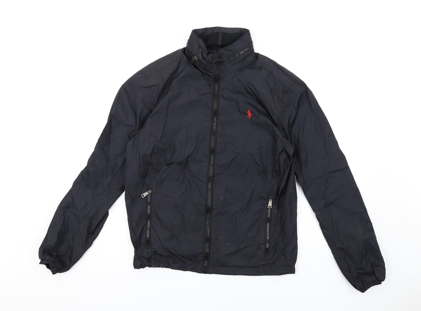 Polo Ralph Lauren Womens Black Rain Coat Coat Size S Zip