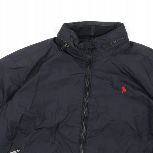 Polo Ralph Lauren Womens Black Rain Coat Coat Size S Zip