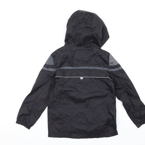 Debenhams Boys Black Rain Coat Coat Size 9-10 Years Zip