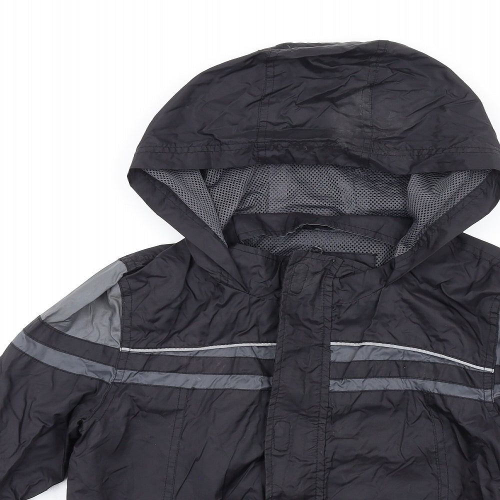 Debenhams Boys Black Rain Coat Coat Size 9-10 Years Zip