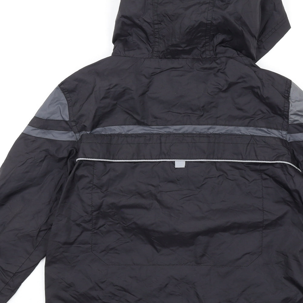 Debenhams Boys Black Rain Coat Coat Size 9-10 Years Zip