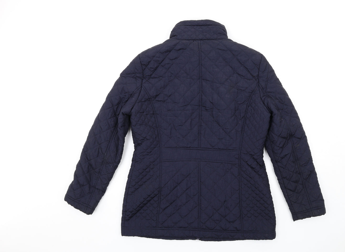 Bonmarché Womens Blue Quilted Coat Size 12 Zip