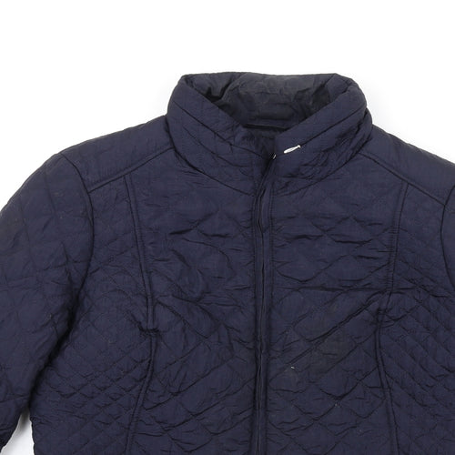 Bonmarché Womens Blue Quilted Coat Size 12 Zip