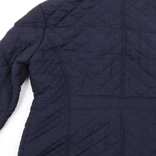 Bonmarché Womens Blue Quilted Coat Size 12 Zip