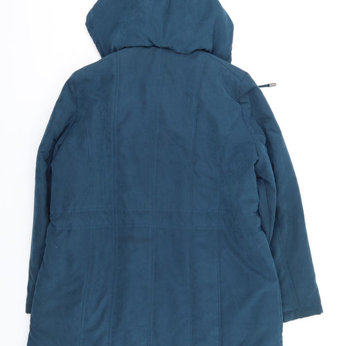 Bonmarché Womens Blue Parka Coat Size 16 Zip