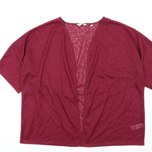 Anthology Womens Red Polyester Kimono T-Shirt Size 20 V-Neck