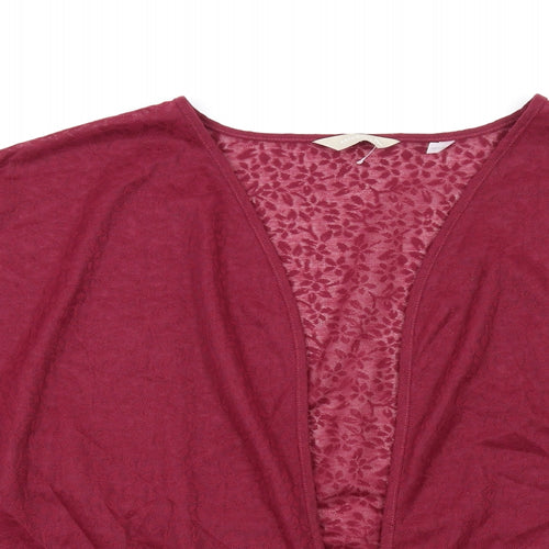 Anthology Womens Red Polyester Kimono T-Shirt Size 20 V-Neck