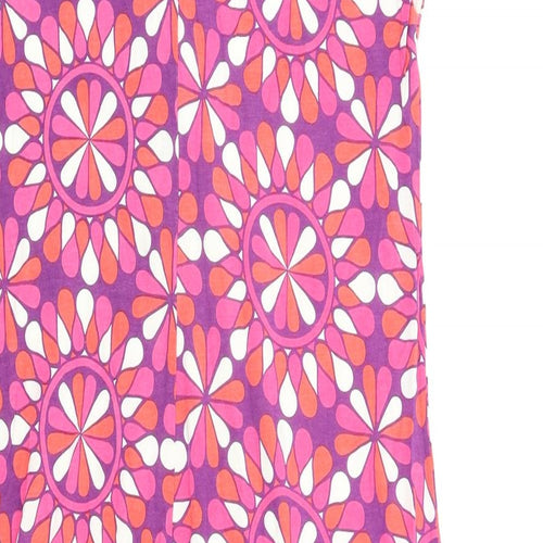 Boden Womens Multicoloured Geometric Viscose T-Shirt Dress Size 16 V-Neck Pullover
