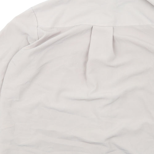 H&M Womens Beige Polyester Basic Button-Up Size 8 Collared