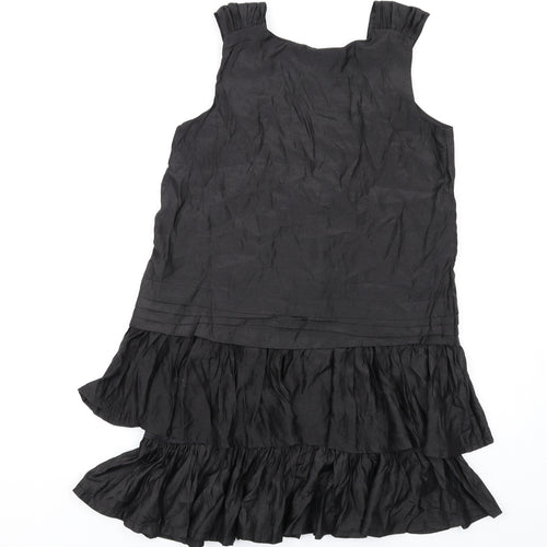 Heaven Womens Black Polyester A-Line Size 12 Scoop Neck Pullover