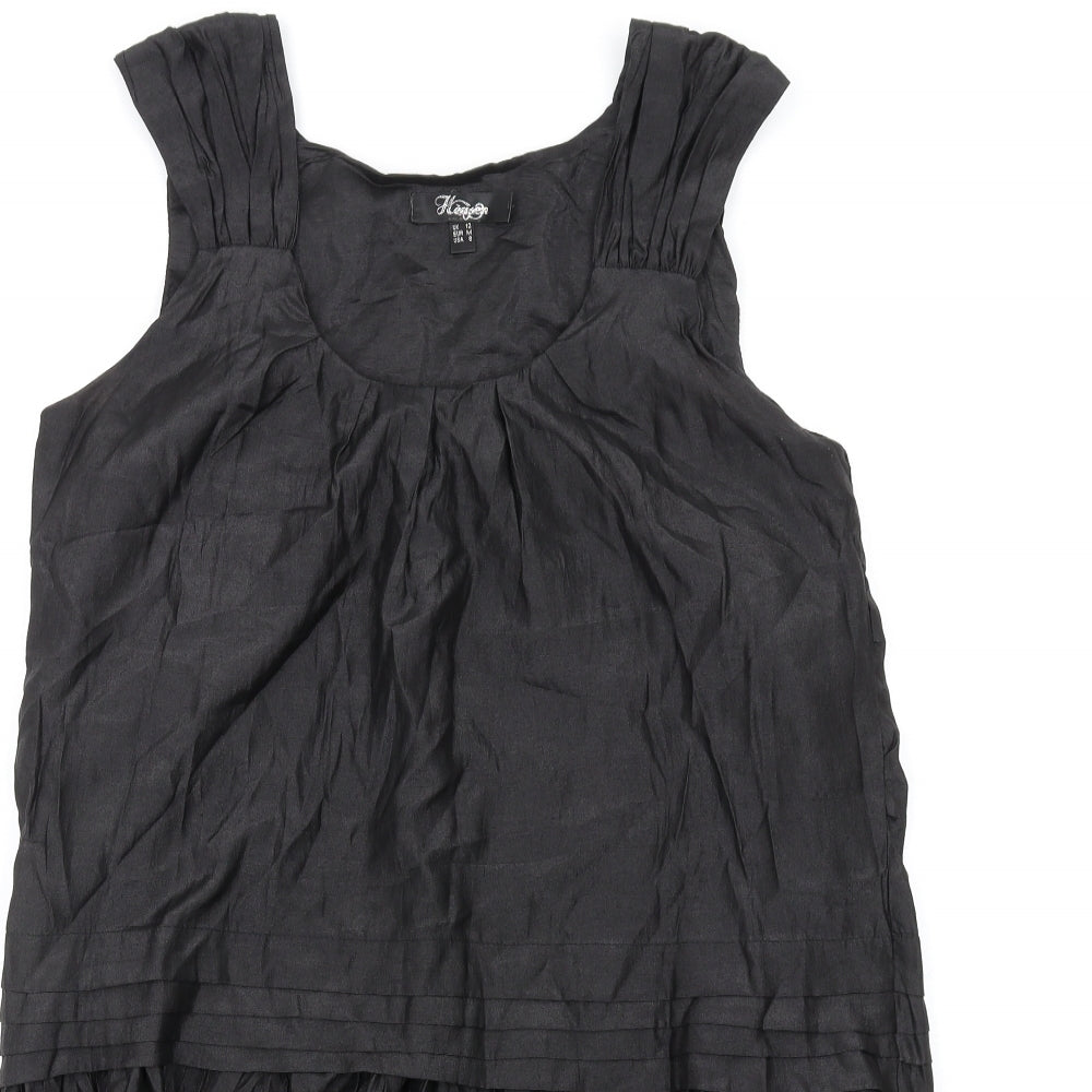 Heaven Womens Black Polyester A-Line Size 12 Scoop Neck Pullover