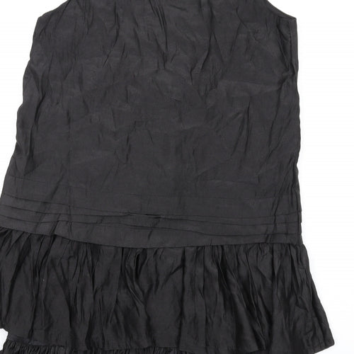 Heaven Womens Black Polyester A-Line Size 12 Scoop Neck Pullover