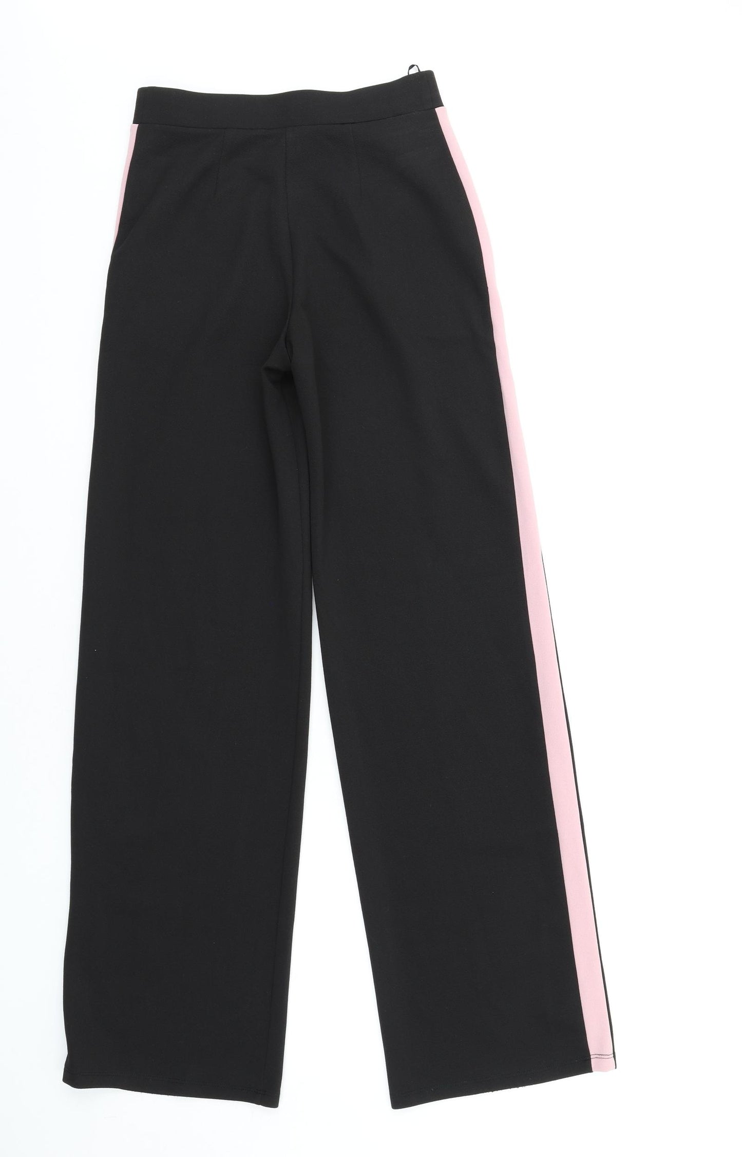 Miss Selfridge Womens Black Polyester Trousers Size 8 L33 in Regular