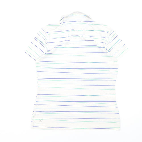 PUMA Womens Multicoloured Striped Polyester Basic Polo Size 12 Collared
