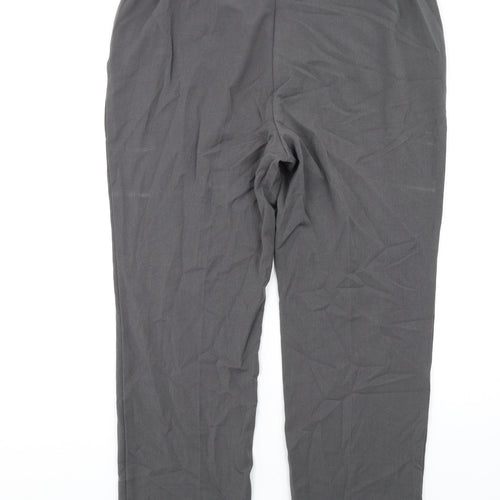 Marks and Spencer Womens Grey Viscose Trousers Size 18 L28 in Regular Zip