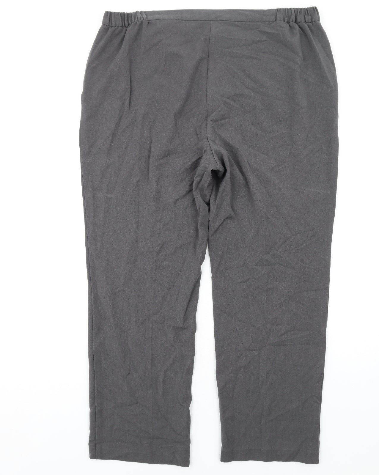Marks and Spencer Womens Grey Viscose Trousers Size 18 L28 in Regular Zip