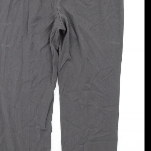 Marks and Spencer Womens Grey Viscose Trousers Size 18 L28 in Regular Zip