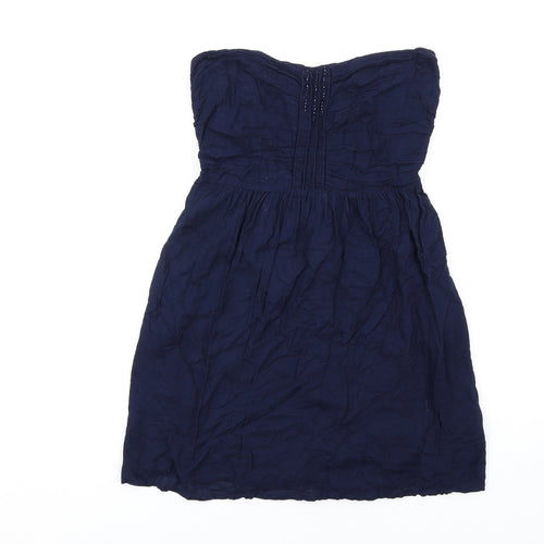 Zara Womens Blue Cotton A-Line Size L Sweetheart Pullover