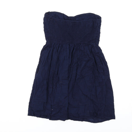 Zara Womens Blue Cotton A-Line Size L Sweetheart Pullover