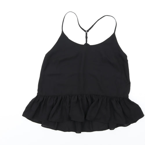 ASOS Womens Black Polyester Camisole T-Shirt Size 6 Scoop Neck