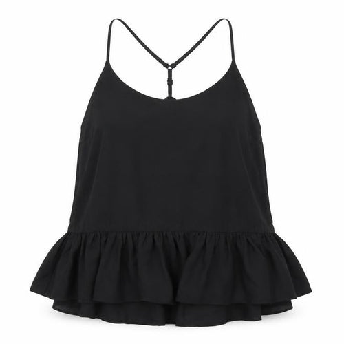 ASOS Womens Black Polyester Camisole T-Shirt Size 6 Scoop Neck