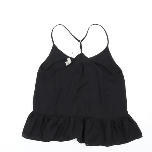 ASOS Womens Black Polyester Camisole T-Shirt Size 6 Scoop Neck
