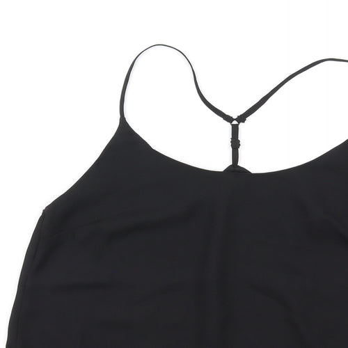 ASOS Womens Black Polyester Camisole T-Shirt Size 6 Scoop Neck