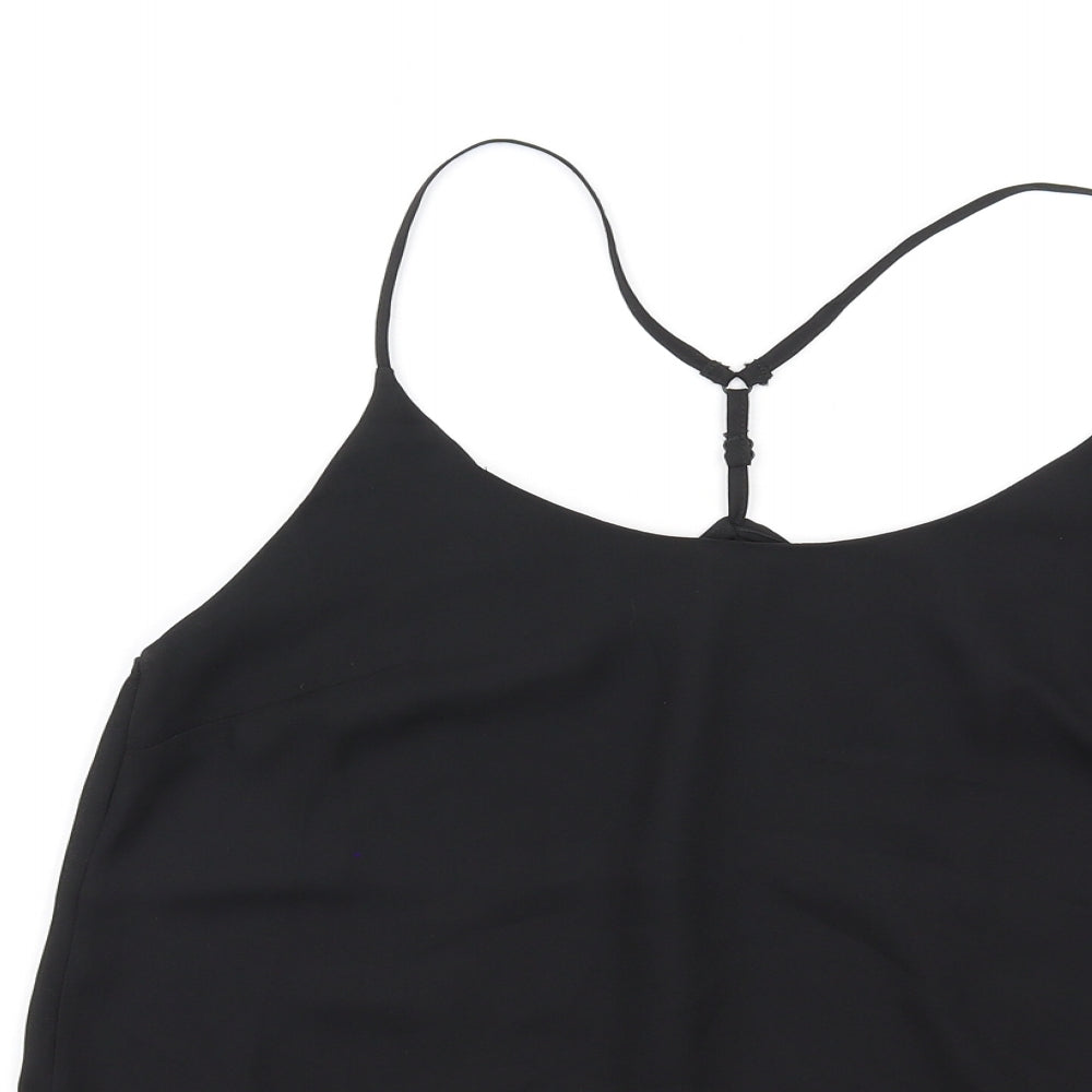 ASOS Womens Black Polyester Camisole T-Shirt Size 6 Scoop Neck