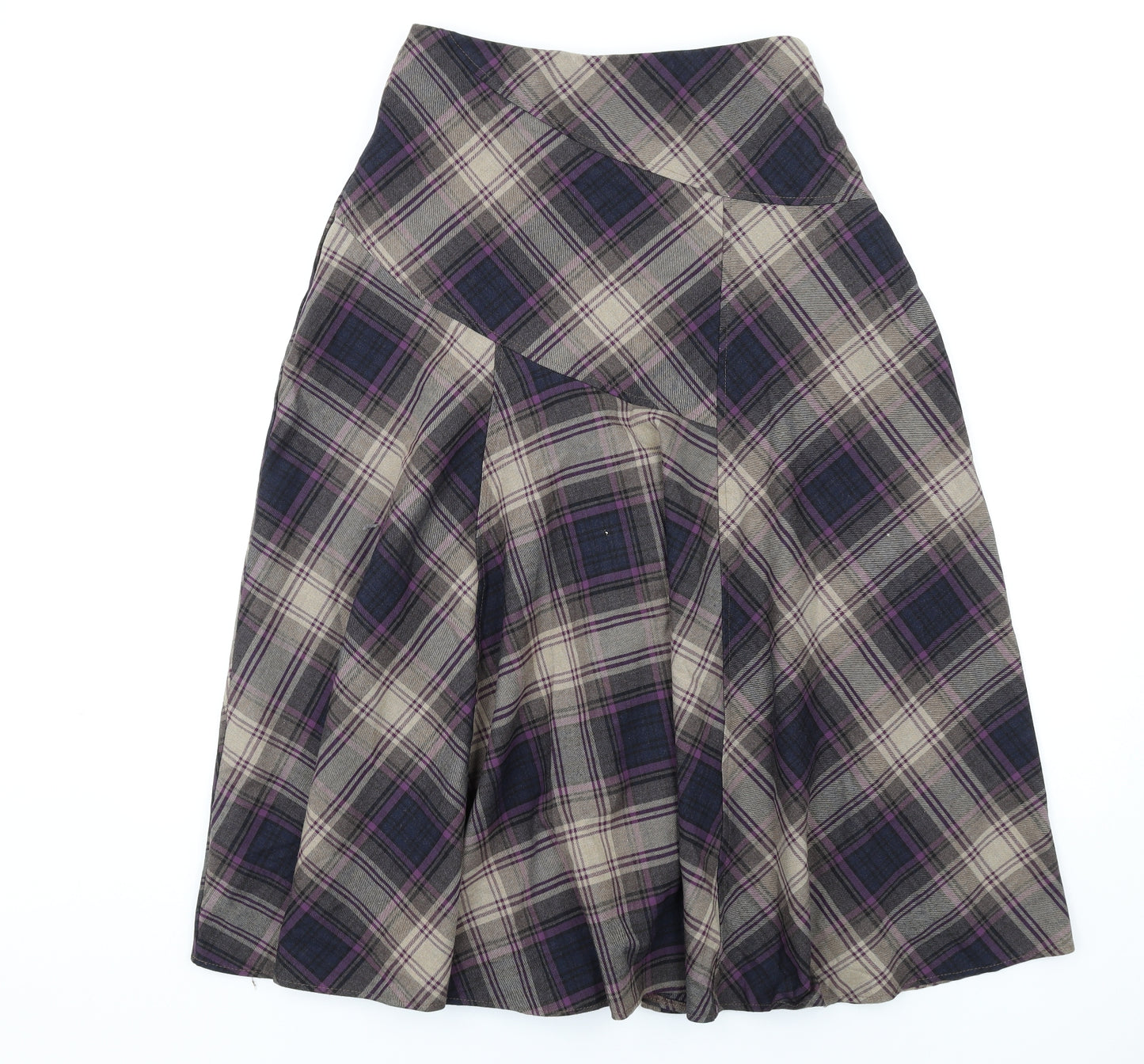 Marks and Spencer Womens Multicoloured Plaid Polyester A-Line Skirt Size 12