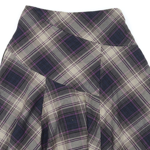 Marks and Spencer Womens Multicoloured Plaid Polyester A-Line Skirt Size 12