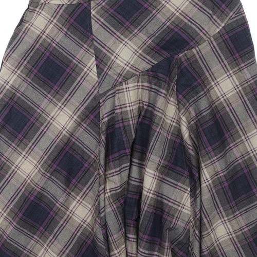 Marks and Spencer Womens Multicoloured Plaid Polyester A-Line Skirt Size 12