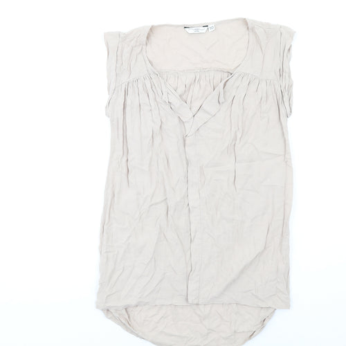 New Look Womens Beige Viscose Basic Tank Size 10 V-Neck
