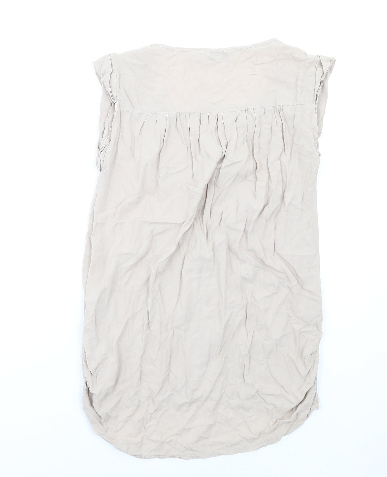 New Look Womens Beige Viscose Basic Tank Size 10 V-Neck