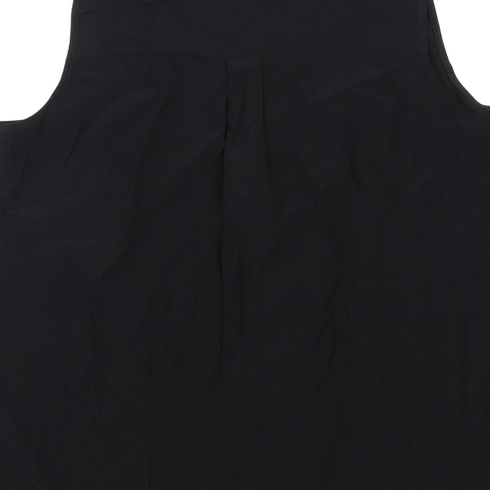Marks and Spencer Womens Black Polyester Basic Tank Size 14 V-Neck