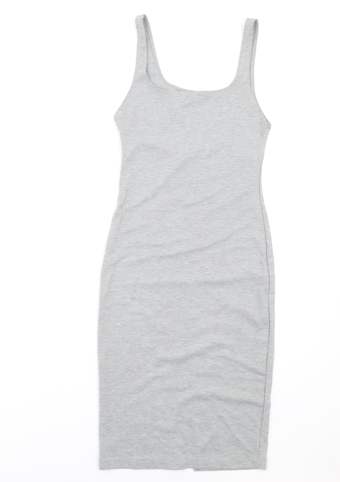 Zara Womens Grey Polyester Bodycon Size M Scoop Neck Pullover