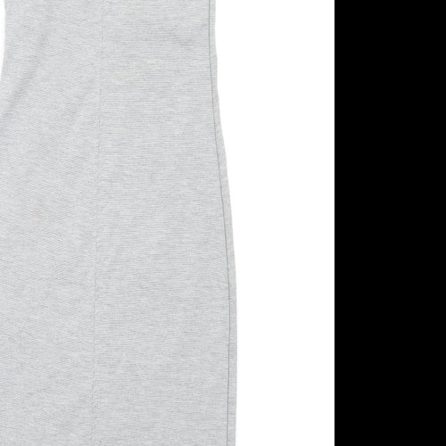 Zara Womens Grey Polyester Bodycon Size M Scoop Neck Pullover